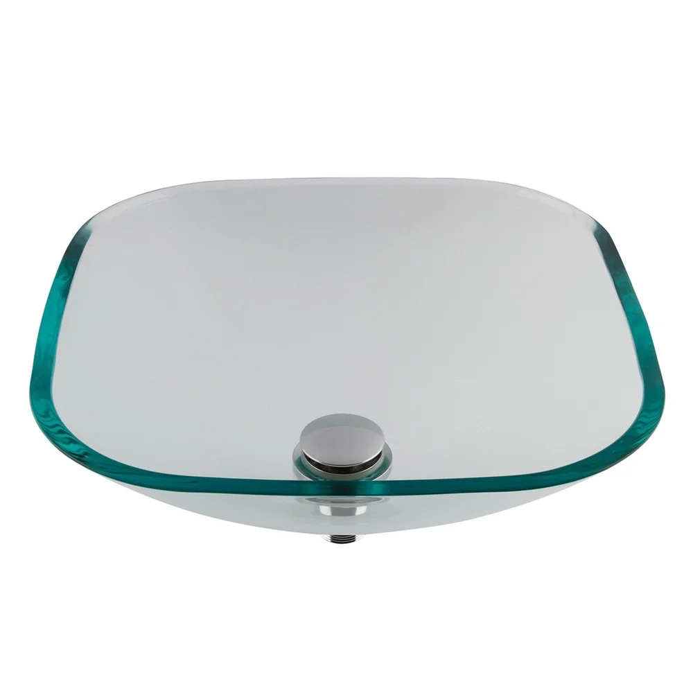 Cuba De Apoio Quadrada CP/QC36 36Cm Vidro Transparente