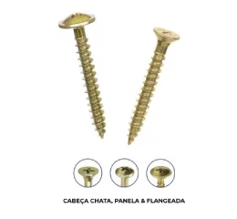 Parafuso Chipboard Chata 4,5X35 c/500pç New Fix