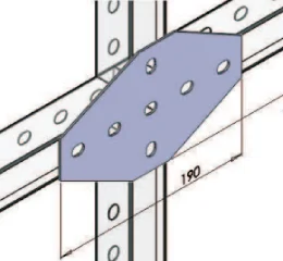 Junção Plana "X" com 7 Furos