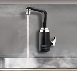 Torneira Eletrônica Essence Preta com Dourado