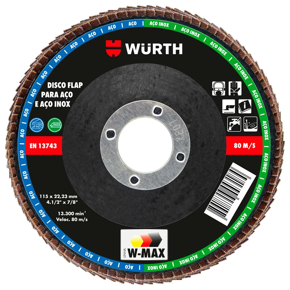 Disco Flap Aço W-Max G80 115mm Wurth