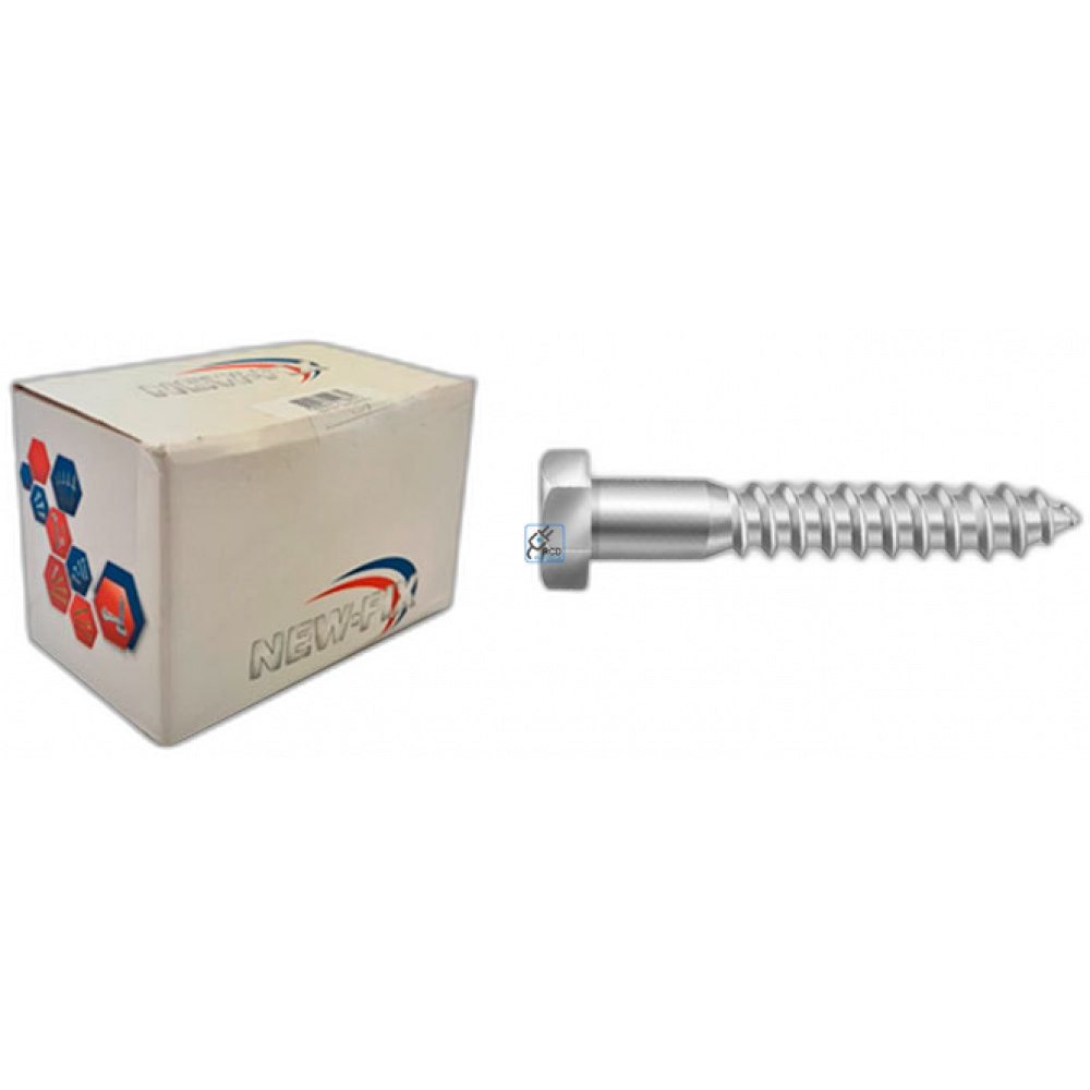 Parafuso Sextavado Zincado com Rosca Soberba 3/16" x 70 mm Newfix