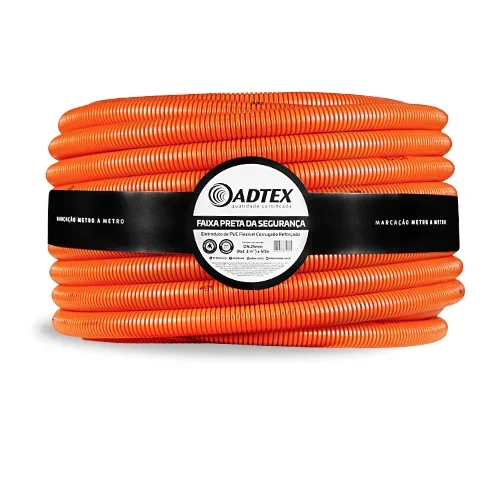 Conduíte Corrugado Antichamas Laranja 1/2" 50 m Adtex