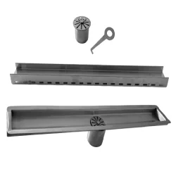 Ralo Linear Oculto Sifonado 60 cm x 6 cm Saída Central M1nox