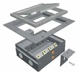 Caixa Metálica com regulagem de altura para Piso Elevado