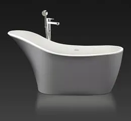 Banheira Oval com Cabeceira 6511 - Color Coating Prata