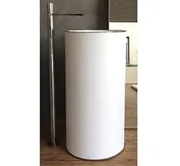 Lavatório Cilíndrico Tray c/ Aros de Aço Inox