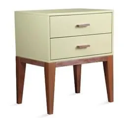 Criado-Mudo Jatobá com Duas Gavetas Bege