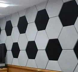Espuma Acústica Hexagonal - Preta