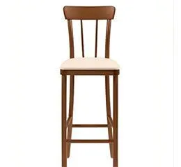 Banco Alto Viena Danúbio Amêndoa com Estofado