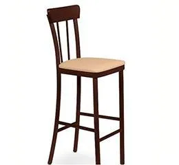 Banco Alto Viena Danúbio Tabaco com Estofado