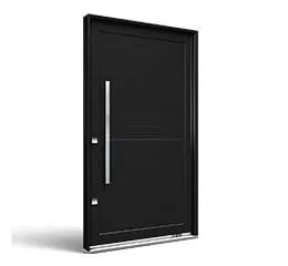 Porta Pivotante Preto Fosco sem Friso Lucasa