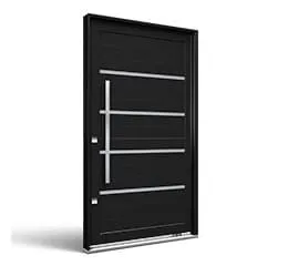 Porta Pivotante Preto Fosco com Friso Lucasa