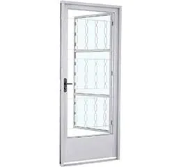 Porta Social de Abrir com Postigo Grade Elo Aço – Branco 