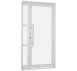 Porta Social com Seteira Simples e Vidro Temperado Aço – Branco