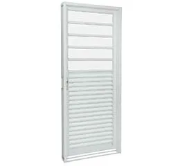 Porta de Abrir com Veneziana e Divisão Horizontal Aço