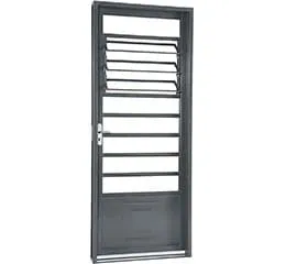 Porta de Abrir com Almofada e Báscula Aço – Cinza