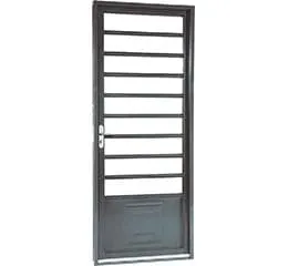 Porta de Abrir com Almofada Divisão Horizontal Aço – Cinza