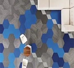 Carpete em placas hexagonais Shaw Hexagon Plane