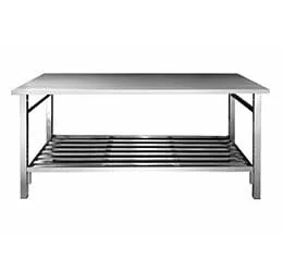 Mesa Inox com Prateleira Gradeada