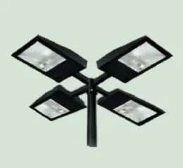 Poste Pétala Retangular Quádruplo Chanfrada Led