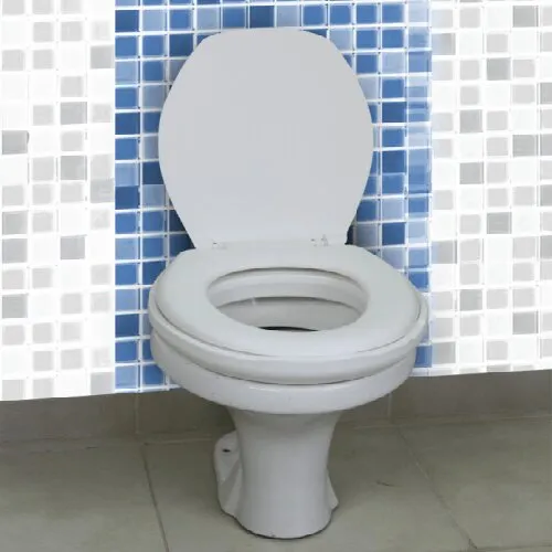 Assento sanitário elevado 7,5 cm | Almofadado com tampa