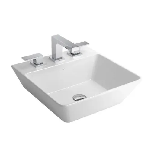 Cuba de Apoio Quadrada com Mesa Angular – 420 mm x 420 mm - Branco