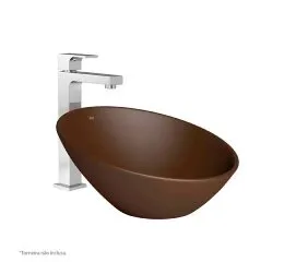 Cuba de Apoio Redonda Angular - 390  mm x 390 mm - Marrom Fosco