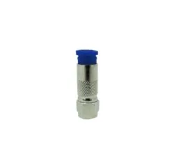 Conector Coaxial de Compressão RG6 Azul