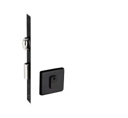 Fechadura Inox Rolete 55 mm Roseta Quadrada com Duas Travas