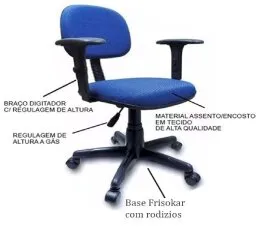 Cadeira Secretária Giratória com Braço