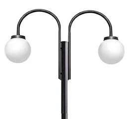 Poste Globo Externo Curvo Duplo