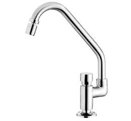 Torneira Temporizada Mesa Bica Móvel Alta com Arejador Articulável - Linha Temporizada