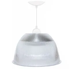 Luminária Industrial Prismática 16" LLF116 com Pendente Branco
