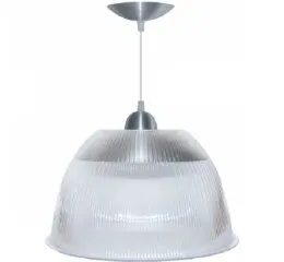 Luminária Industrial Prismática 16" LLF16.EC com Pendente em Alumínio Escovado