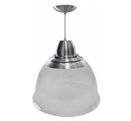 Luminária Industrial prismática 22" LLSF22 com Pendente e Canopla Escovada