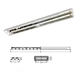 Luminária de Embutir com Aletas RT-086