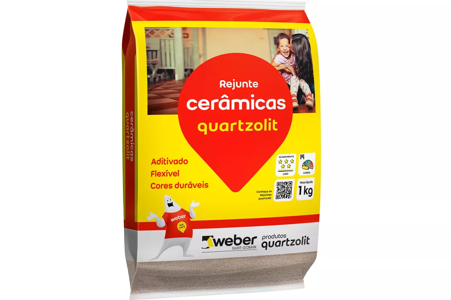 Rejunte Aditivado Flexível Cinza Platina 1 kg Quartzolit Weber