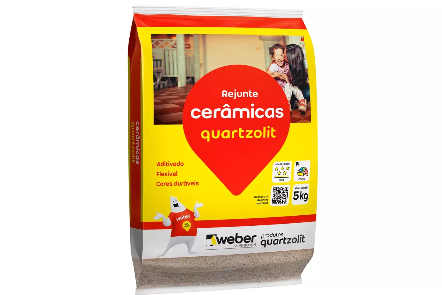 Rejunte Aditivado Flexível Marrom Tabaco 5 kg Quartzolit Weber