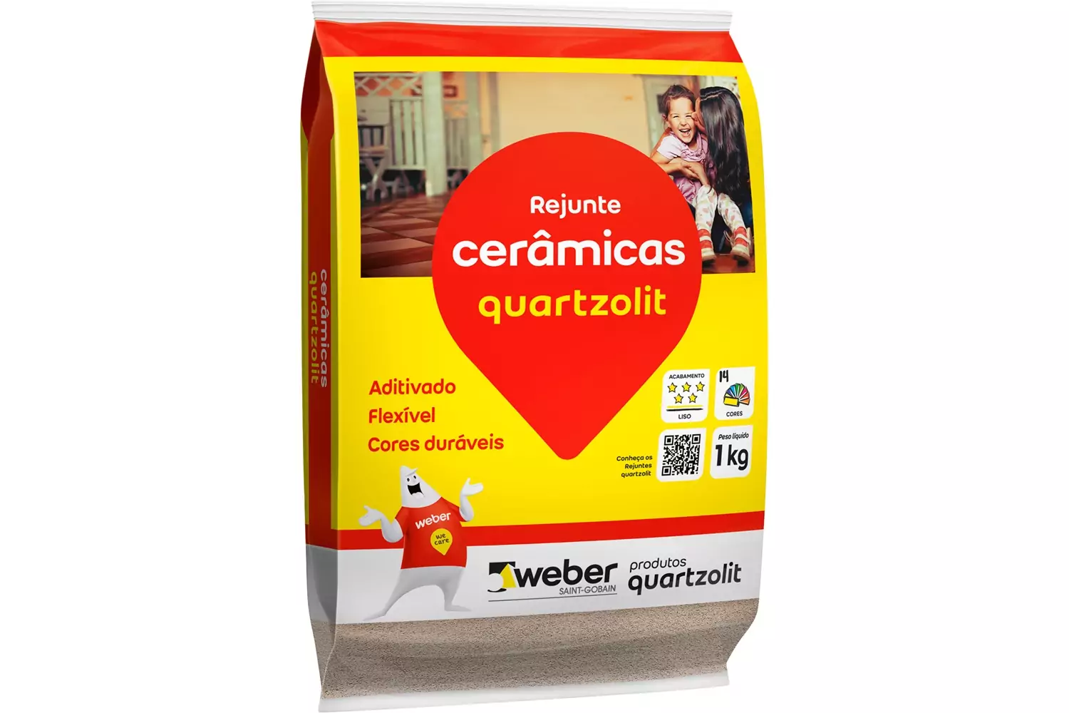 Rejunte Aditivado Flexível Cinza Ártico 1 kg Quartzolit Weber