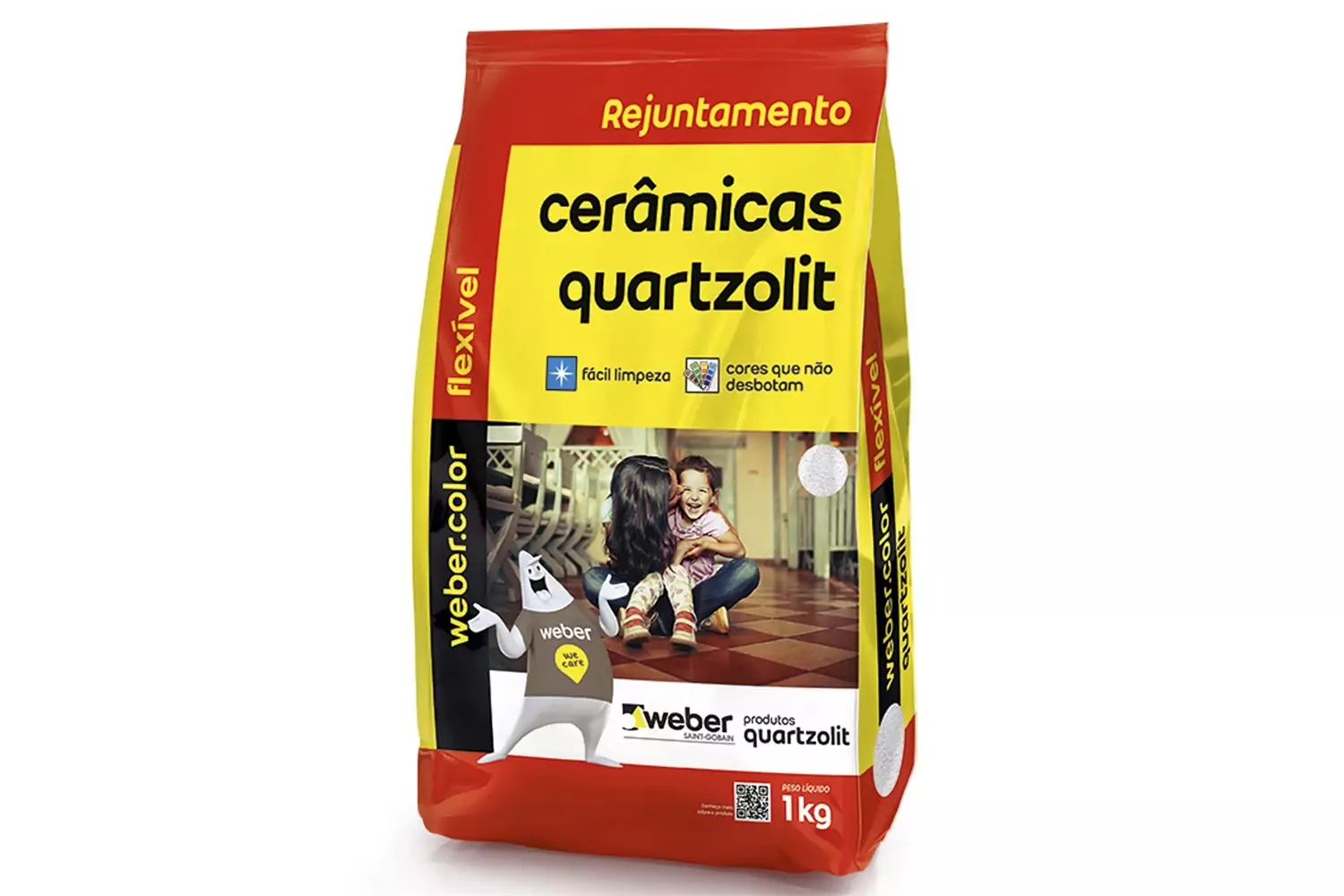 Rejunte Aditivado Flexível Branco 1 kg Quartzolit Weber