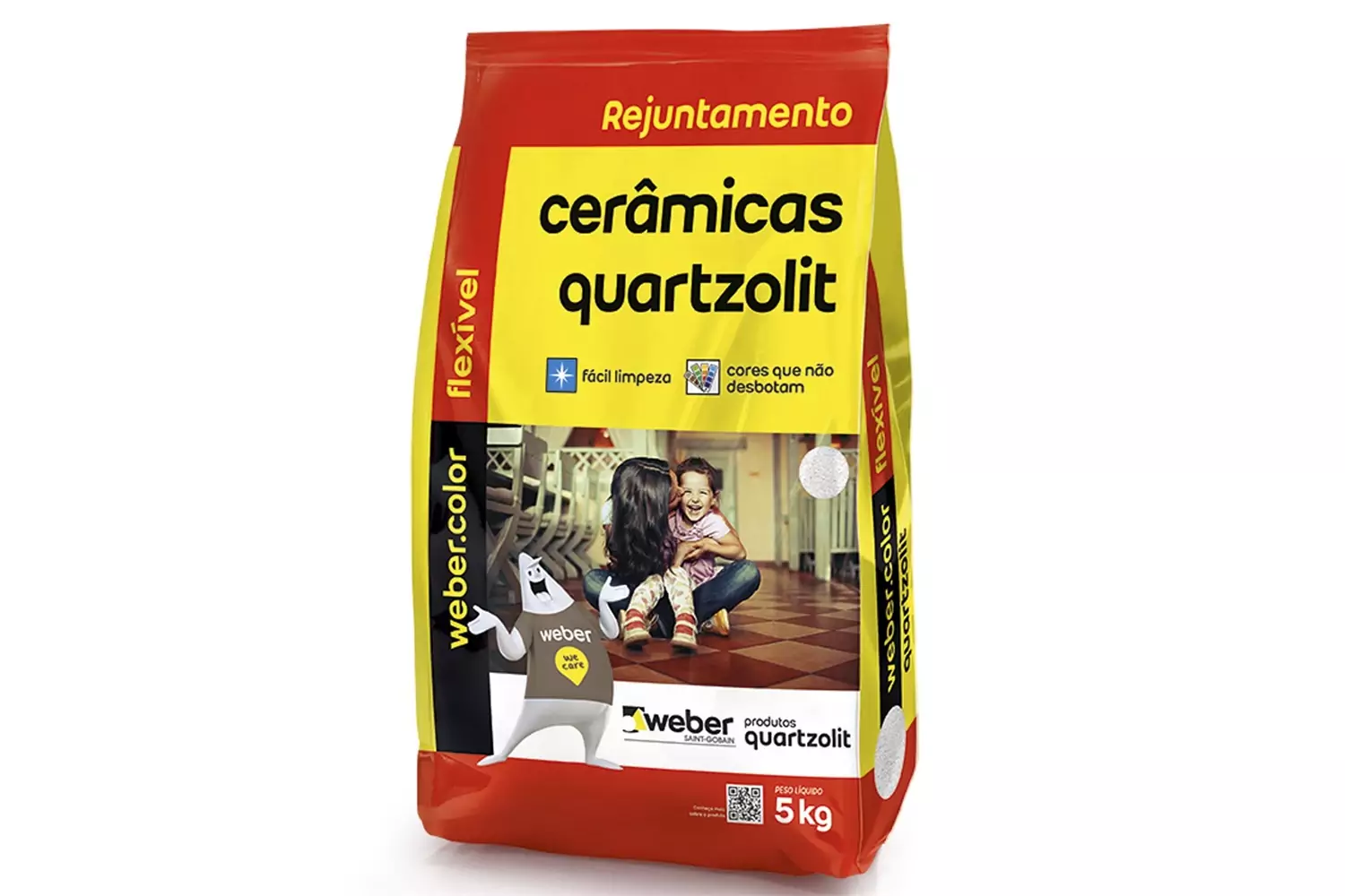 Rejunte Aditivado Flexível Branco 5 kg Quartzolit Weber