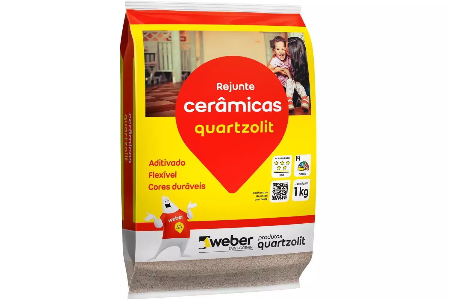 Rejunte Aditivado Flexível Palha 1 kg Quartzolit Weber