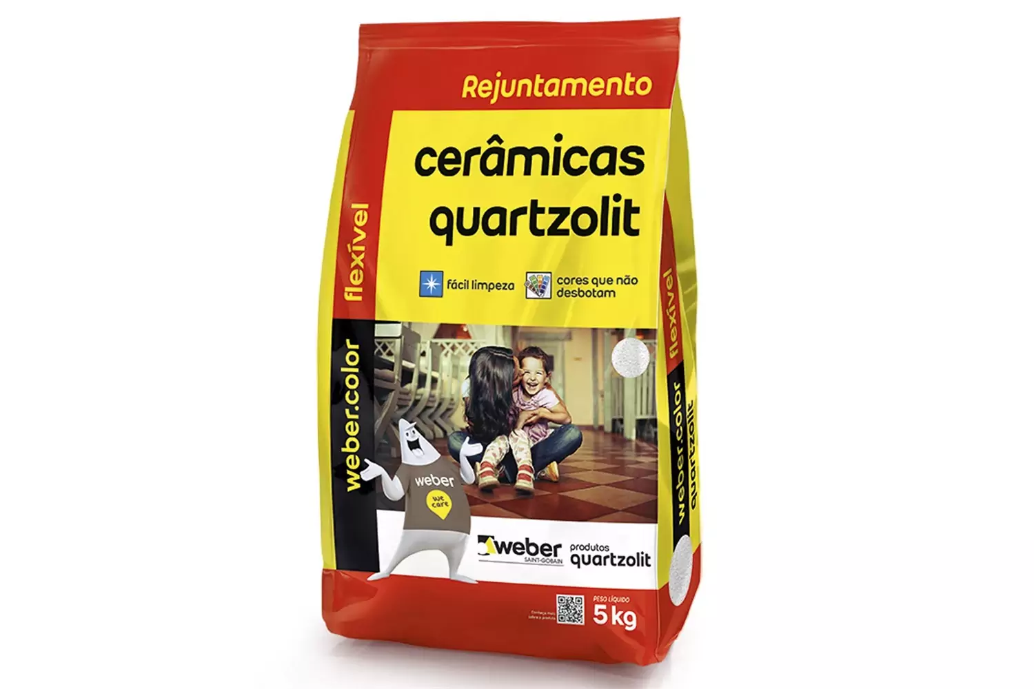Rejunte Aditivado Flexível Palha 5 kg Quartzolit Weber