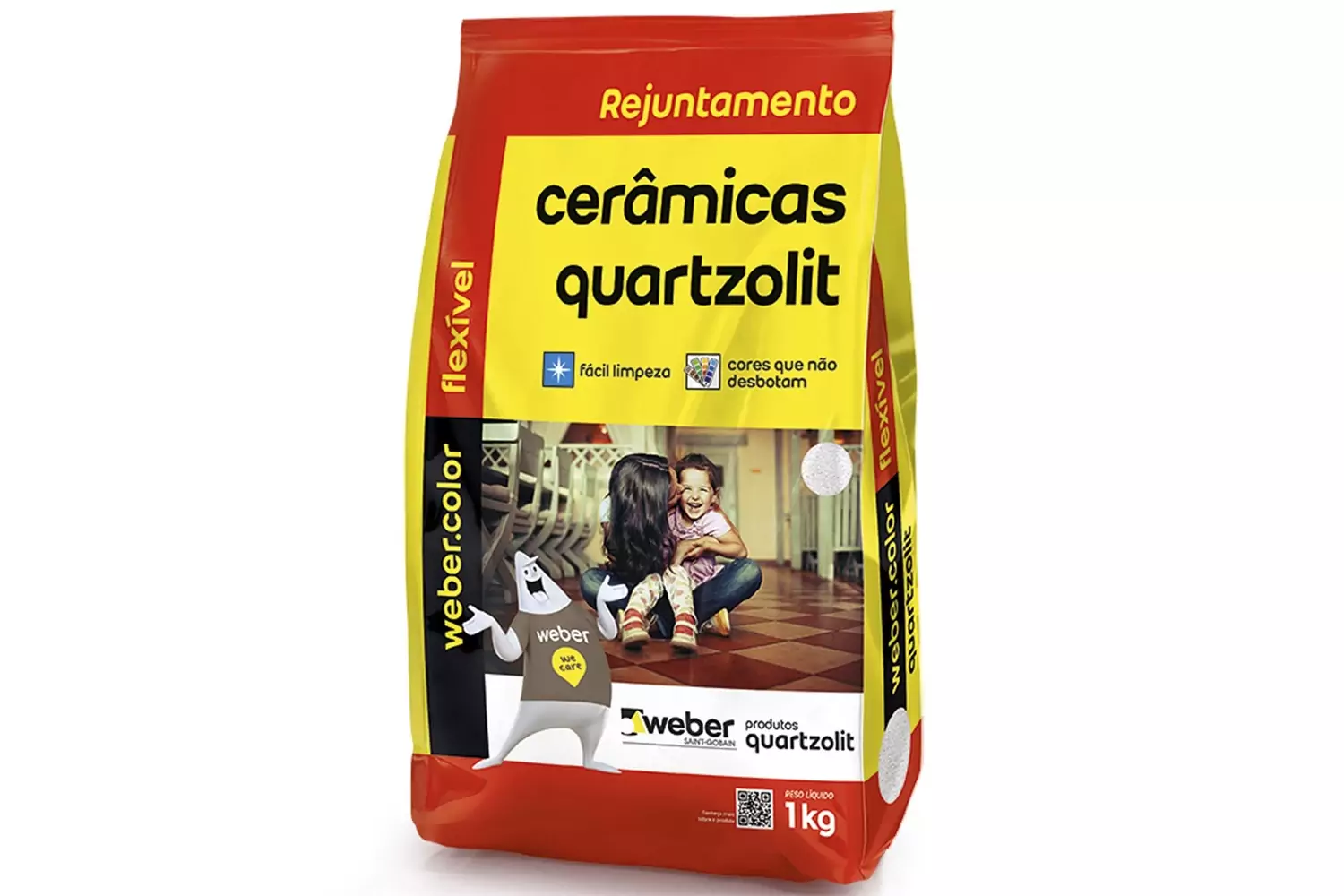 Rejunte Aditivado Flexível Bege 1 kg Quartzolit Weber