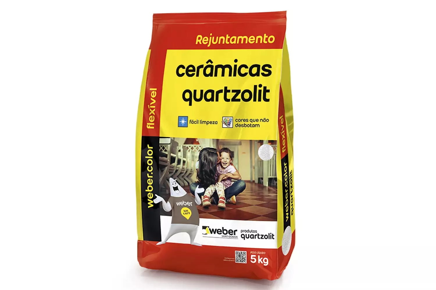 Rejunte Aditivado Flexível Bege 5 kg Quartzolit Weber