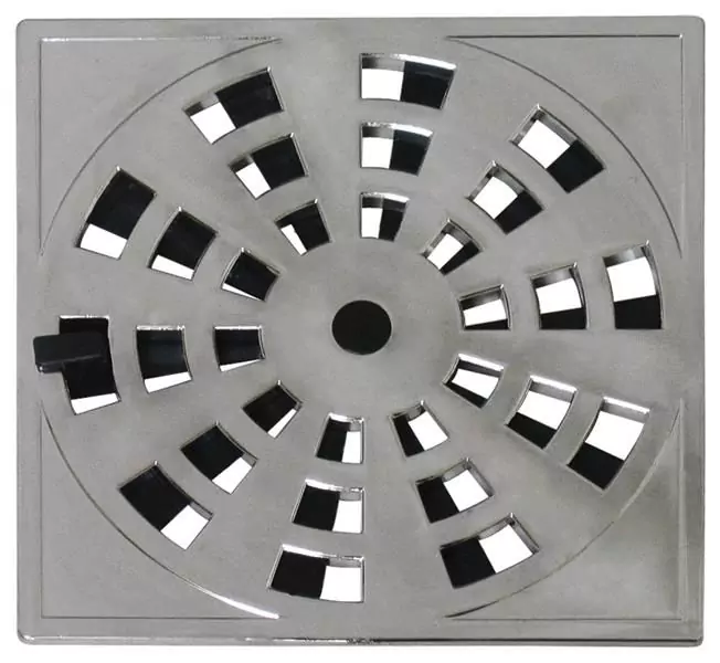 Grelha Quadrada Abre e Fecha PVC Cromada 15 cm DN150 Astra