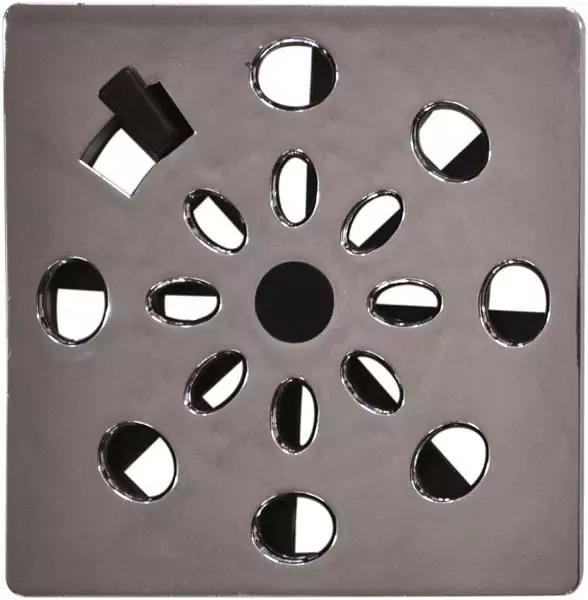 Grelha Quadrada Abre e Fecha PVC Cromada 10 cm DN100 Astra