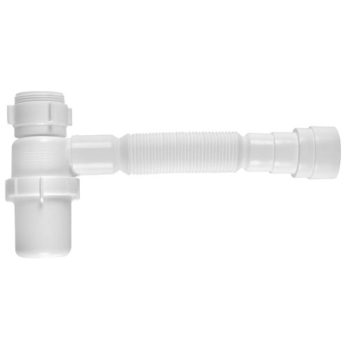 Sifão Com Copo Ajustável Extensível Universal Branco Dn38/40/48/50 Astra