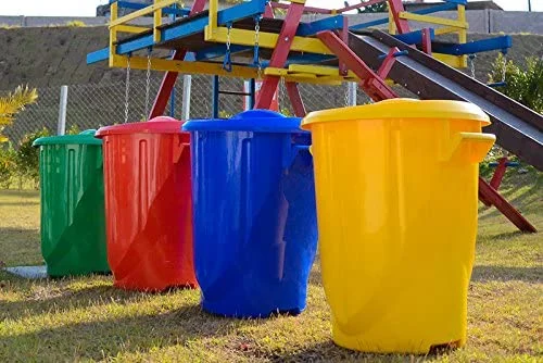 Cesto Amarelo 48 Cm X 55 Cm Com Tampa 60 L Astra